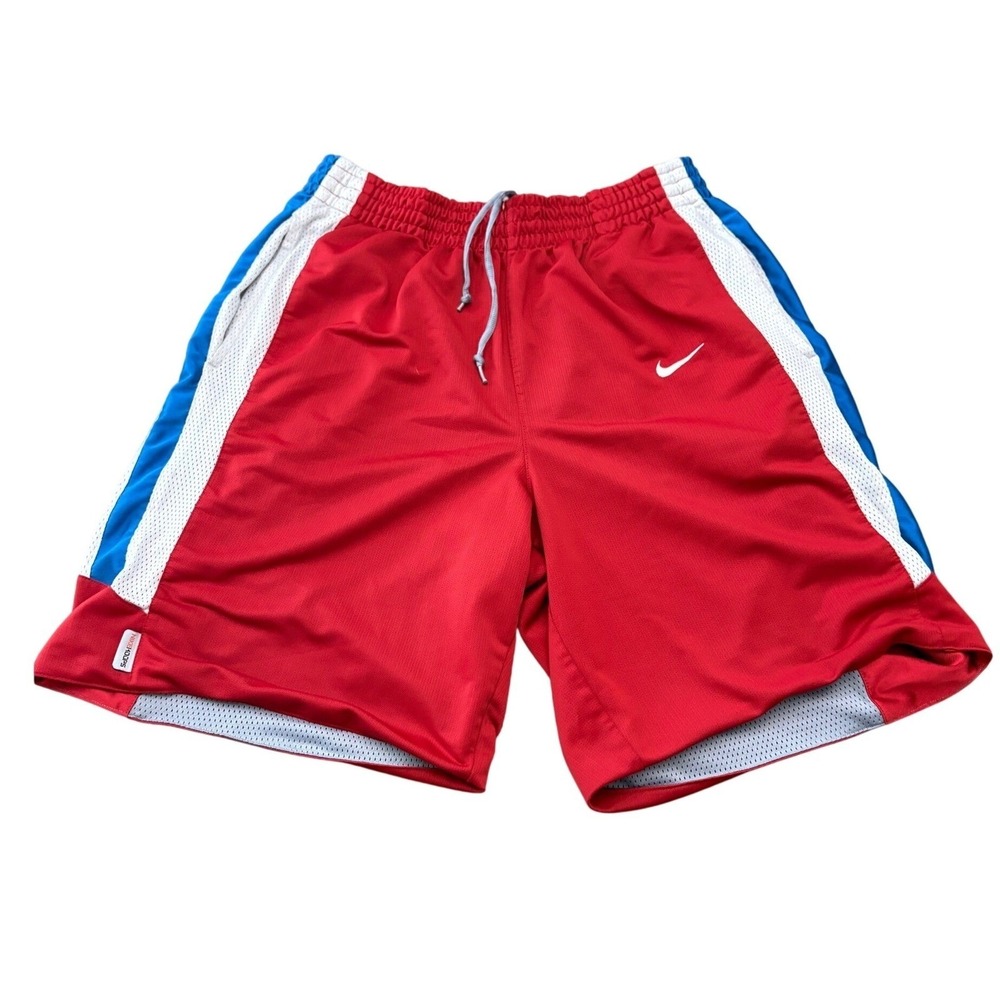 Nike Reversible Basketball Shorts‎ Mens Large Red White Blue Hoops Athletic Gym
